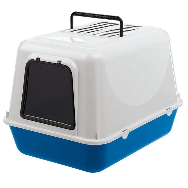 ferplast-clear-cat-20-katzentoilette-mit-deckel-39-5x52-5xh38-cm-blau-mit-aktivk image 1