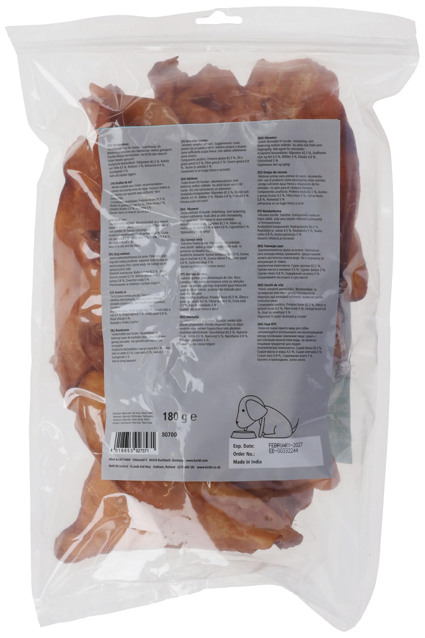 kerbl-pet-rinderohren-gef-rbt-10er-beutel-fettarmer-kausnack-f-r-hunde image 2