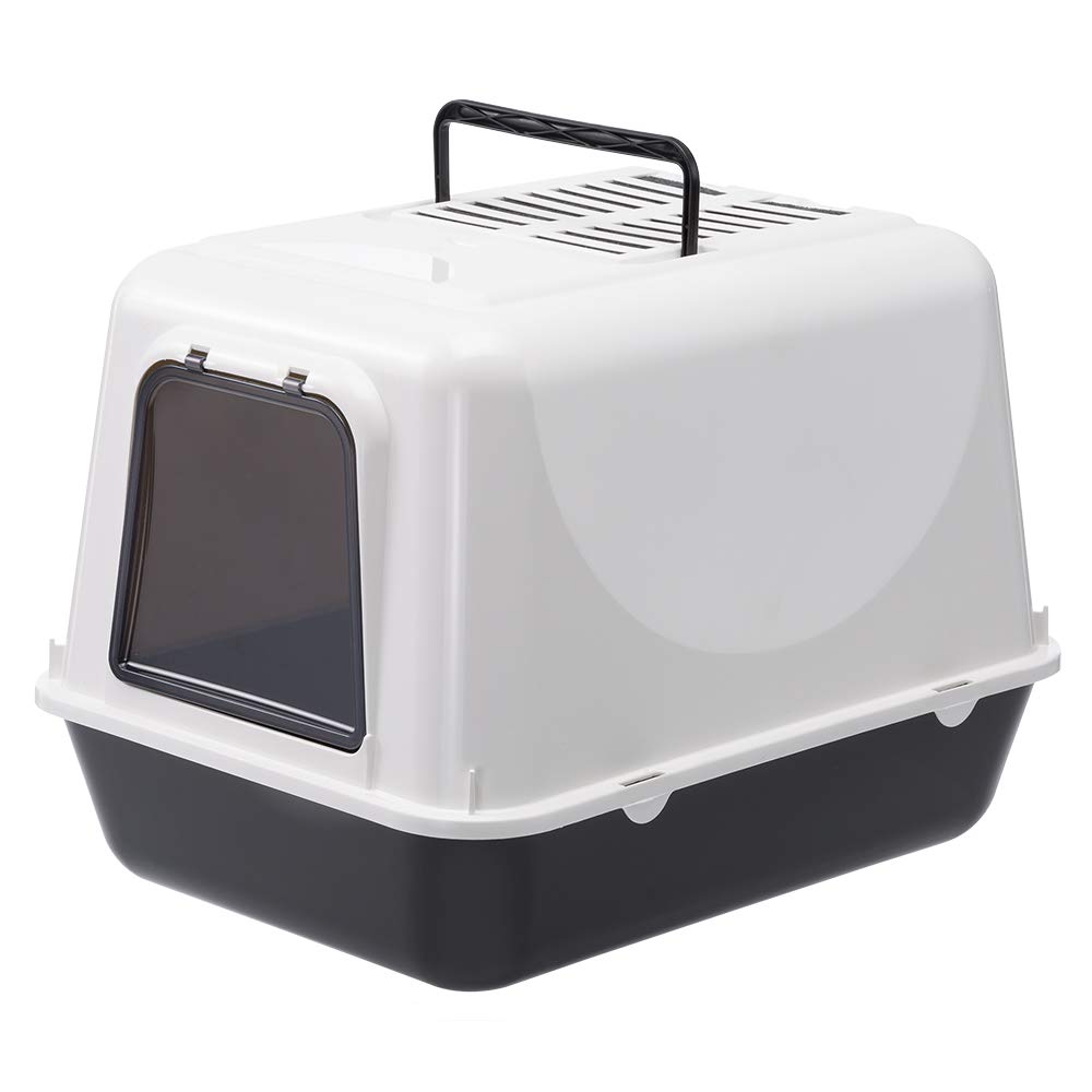 ferplast-clear-cat-20-katzentoilette-mit-deckel-39-5-x-52-5-x-h-38-cm-schwarz-in image 1