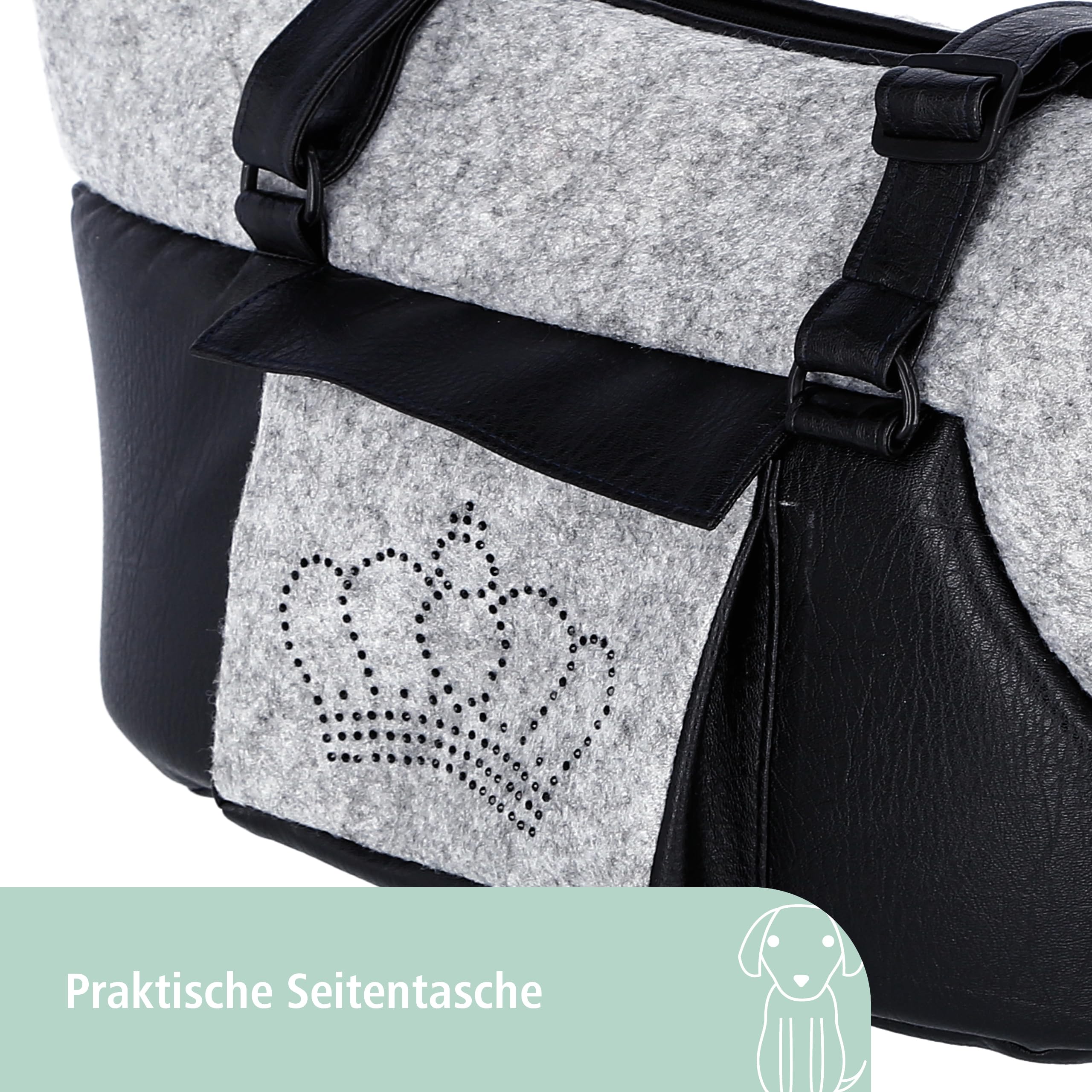 kerbl-pet-tragetasche-chiara-hundetragetasche-46-x-23-x-25-cm-schwarz-grau-polye image 4