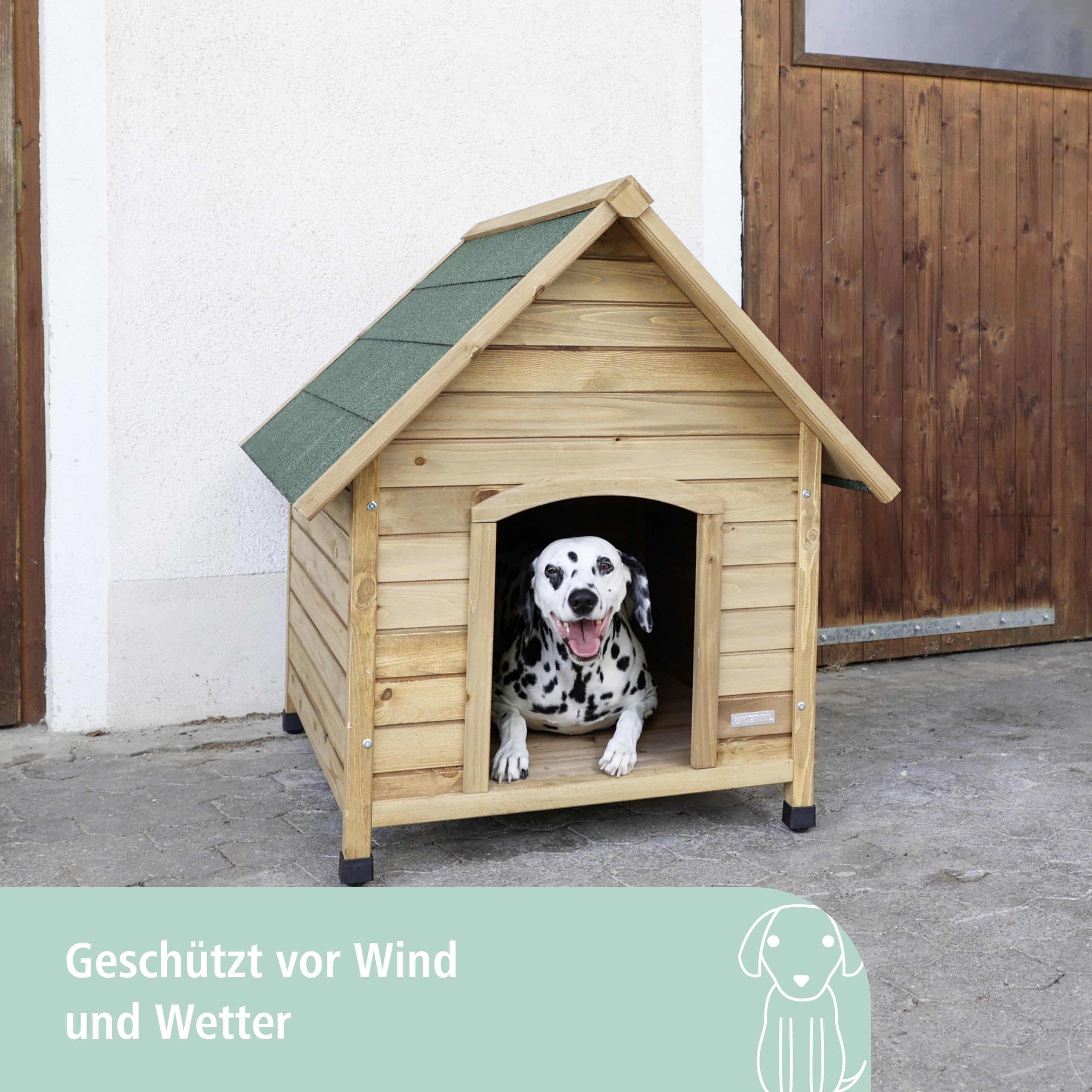 kerbl-pet-wetterfeste-hundeh-tte-mit-bitumendach-braun-gr-n-100x88x99-cm image 4