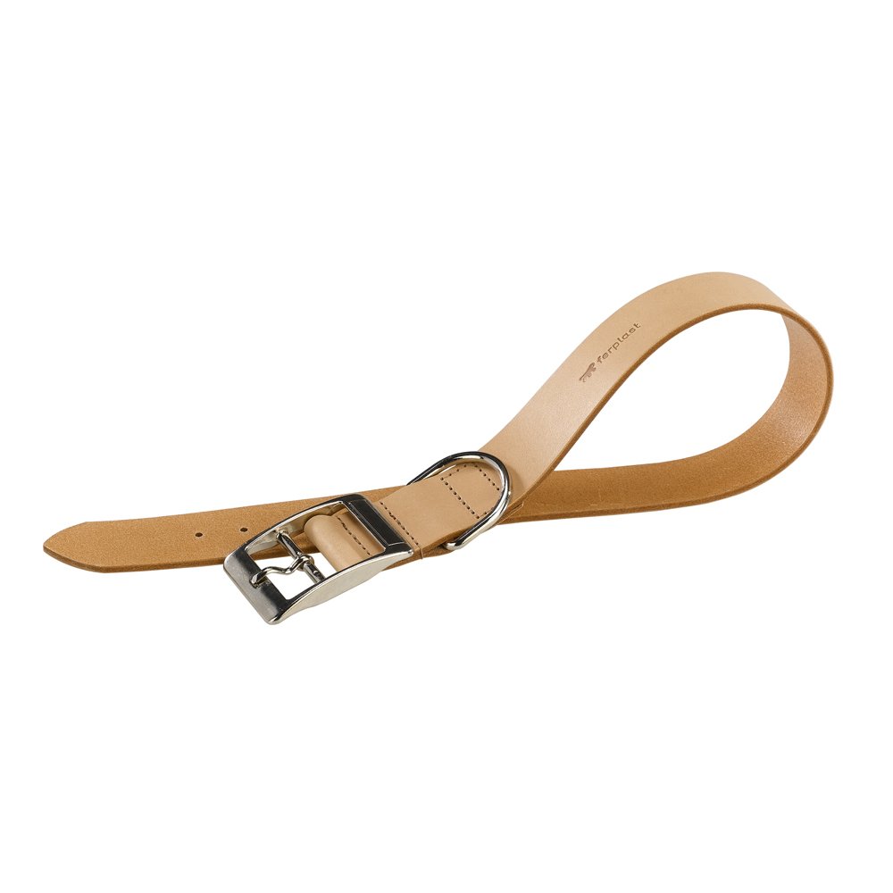 ferplast-natural-hundehalsband-echtleder-verstellbar-schwarz-natur-mit-metallsch image 1