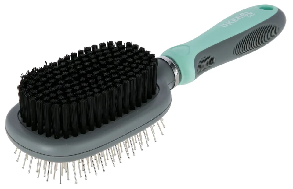 kerbl-pet-doppelb-rste-flexibel-24x7-cm-t-rkis-grau image 1