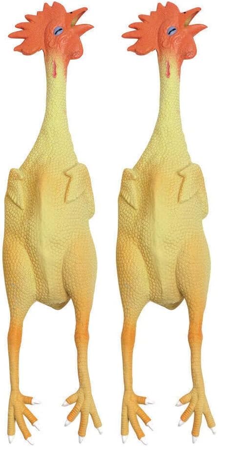 kerbl-pet-hundespielzeug-huhn-mit-squeaker-latex-gelb-rot-23-cm image 6
