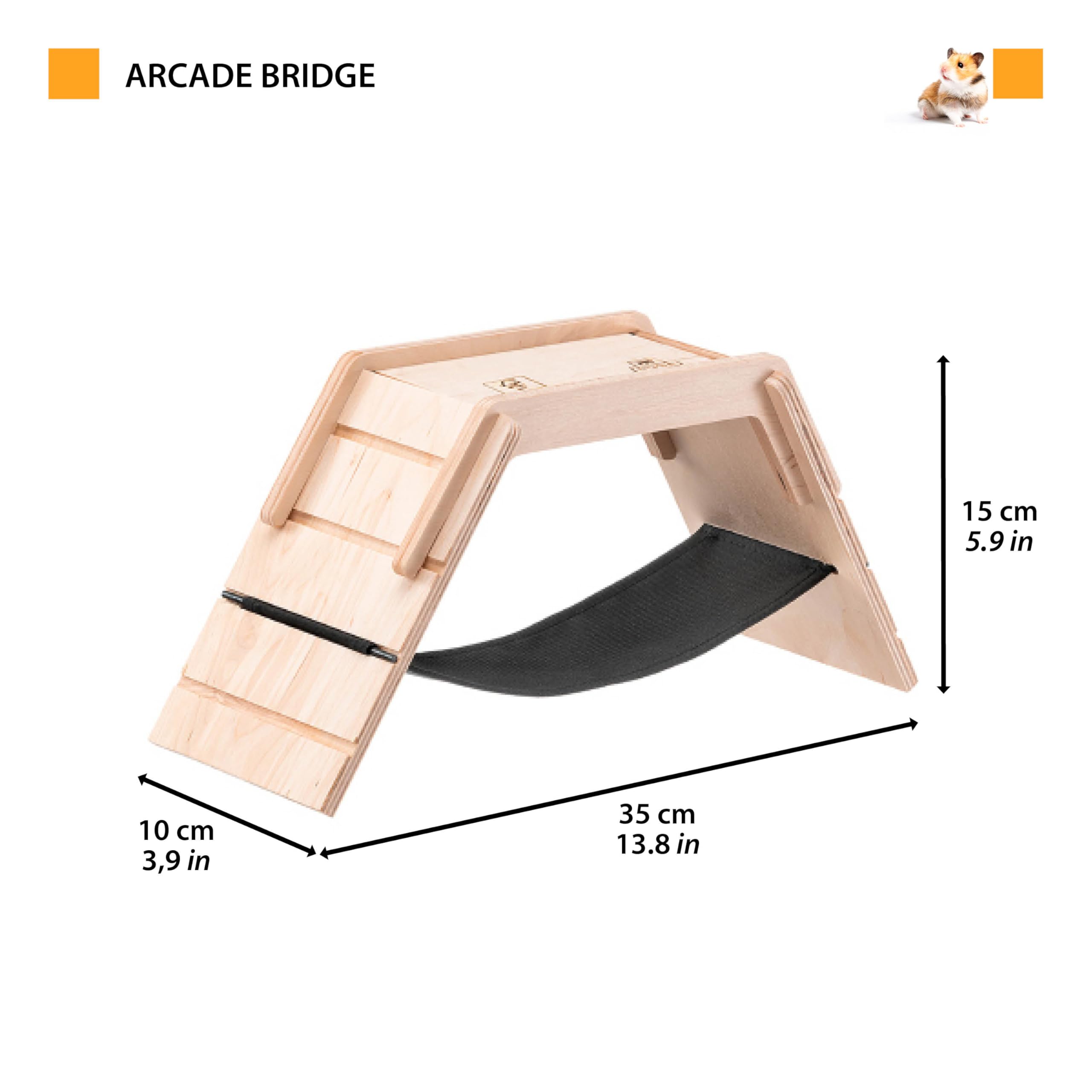 ferplast-arcade-bridge-hamster-holzbr-cke-mit-h-ngematte-und-leiter-35-x-10-x-h- image 5