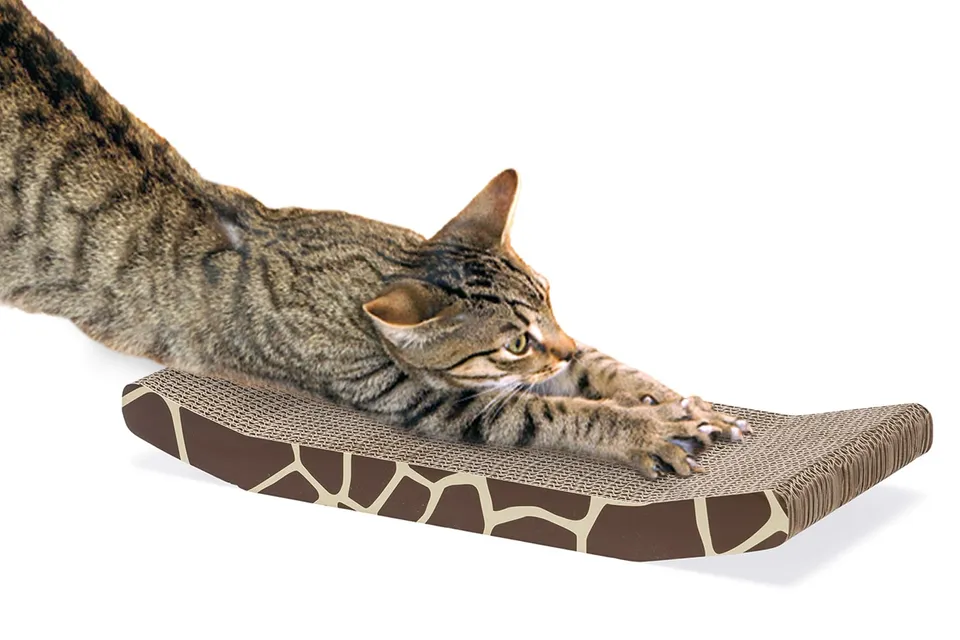 karlie-kratzbrett-giraffe-aus-karton-44-x-21-5-x-5-5-cm-mit-catnip image 1