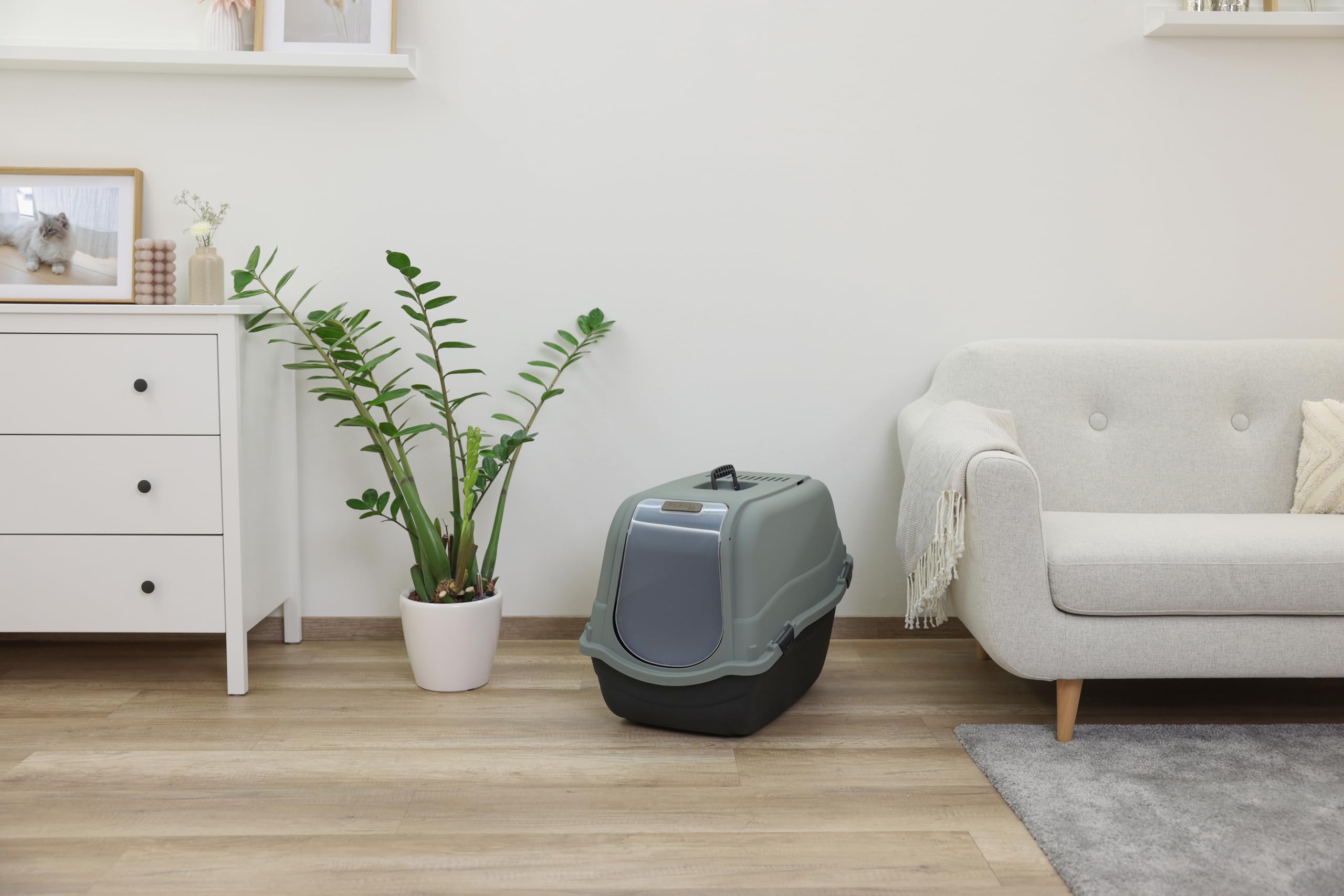 kerbl-pet-emma-eco-katzentoilette-geschlossen-65-x-44-x-46-cm-schwarz-gr-ngrau-m image 2