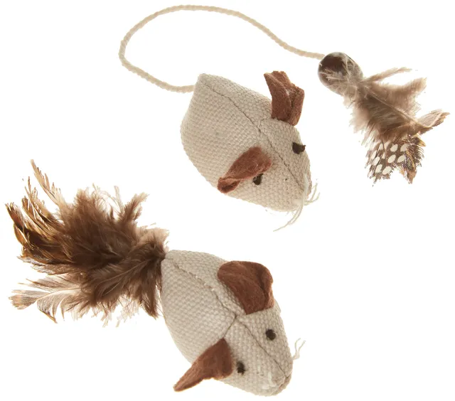 kerbl-pet-m-use-mit-federn-nature-4-5-cm-katzenspielzeug image 1