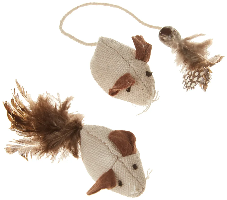 kerbl-pet-m-use-mit-federn-nature-4-5-cm-katzenspielzeug image 1
