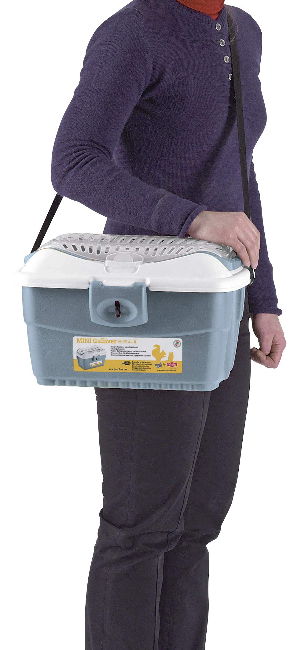 kerbl-stefanplast-mini-gulliver-transportbox-f-r-kleintiere-blau-40x30x24-cm image 2
