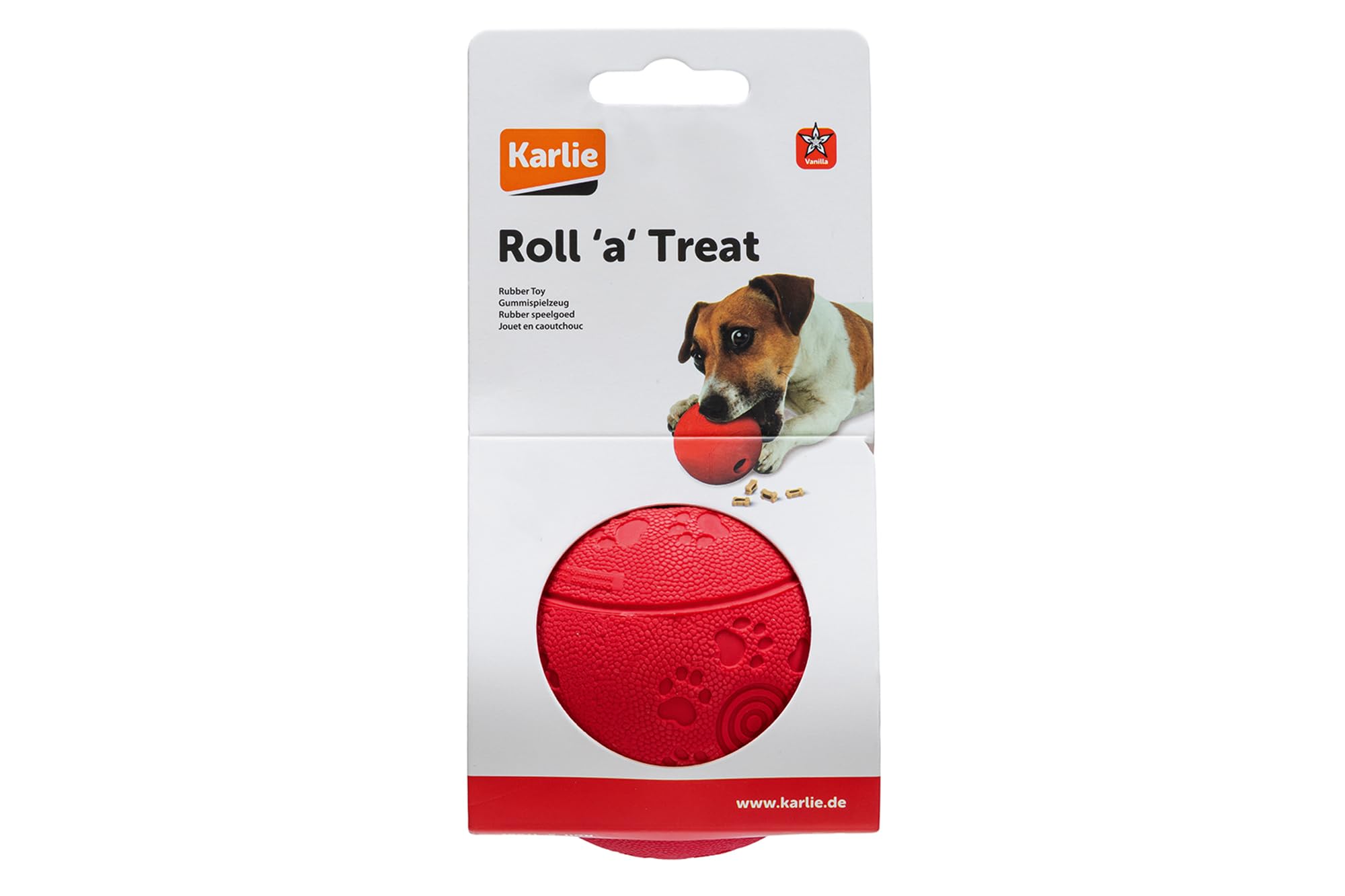 karlie-ruffus-vollgummi-futterball-8-cm-mit-vanille-aroma-farblich-sortiert image 5