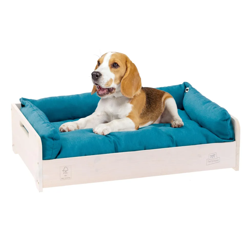 ferplast-hall-hundebett-katzenbett-aus-fsc-holz-mit-kissen-67-x-43-x-h-17-cm image 1
