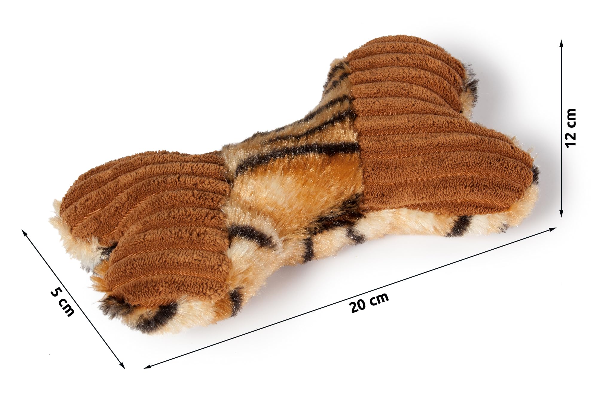 karlie-safari-knochen-dexi-hundespielzeug-pl-sch-braun-tiger-20x12x5-cm image 3