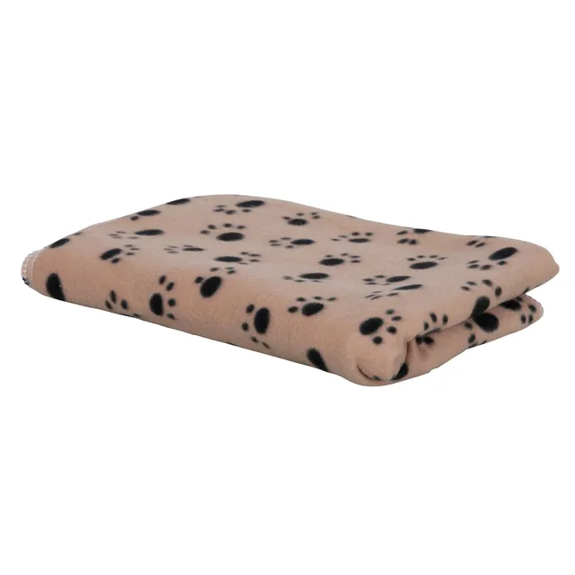 kerbl-pet-hundedecke-stella-mit-pfotenmotiv-fleece-beige-140-x-100-cm image 1