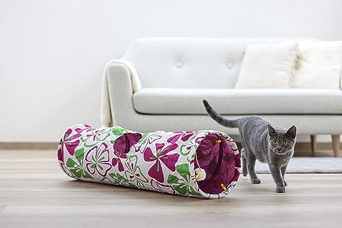 kerbl-pet-katzentunnel-flower-25-x-90-cm-rascheltunnel-mit-ball-nylon image 7