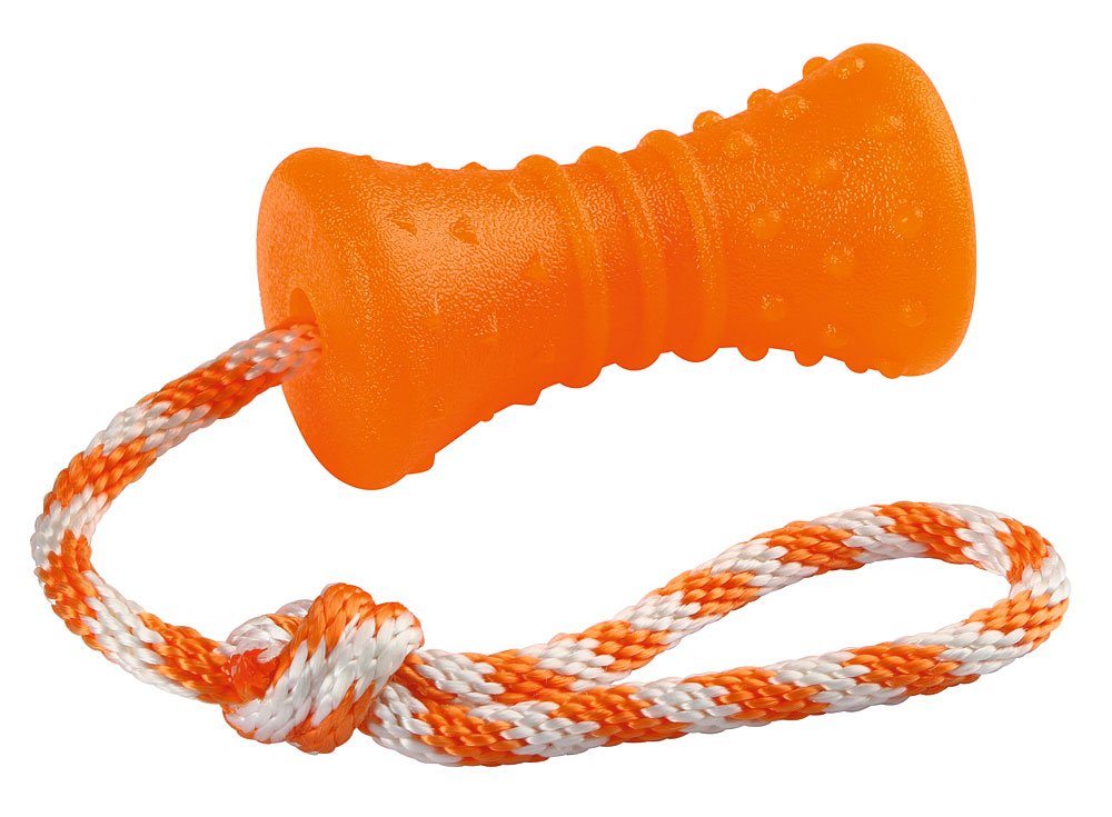 kerbl-pet-toyfastic-knochen-am-seil-30-cm-orange-12-5x-7-cm image 1