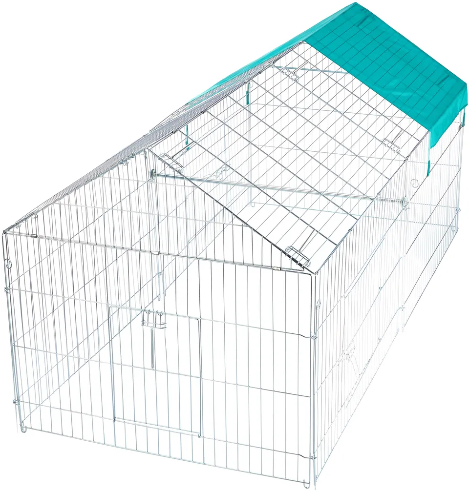 kerbl-pet-freilaufgehege-verzinkt-mit-sonnenschutz-220x103x103-cm image 1