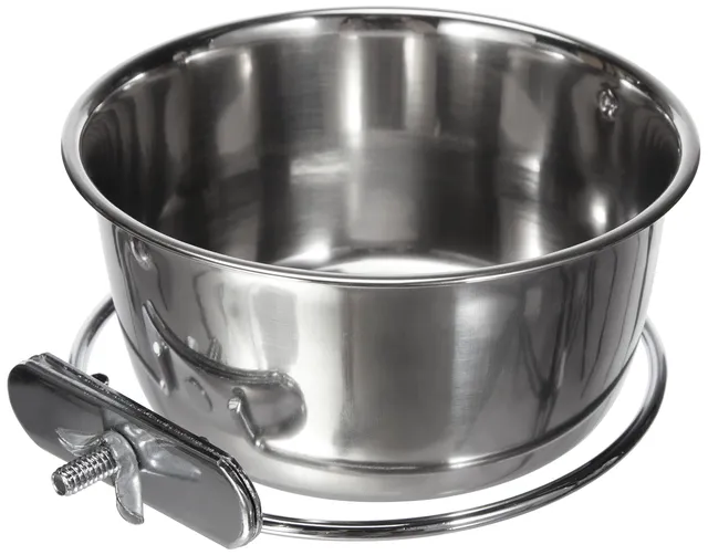 kerbl-pet-edelstahlnapf-fressnapf-600-ml-13-cm-mit-schraubbefestigung-f-r-kleint image 1