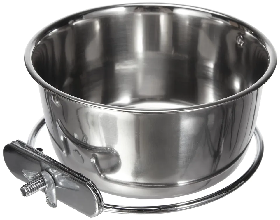 kerbl-pet-edelstahlnapf-fressnapf-600-ml-13-cm-mit-schraubbefestigung-f-r-kleint image 1