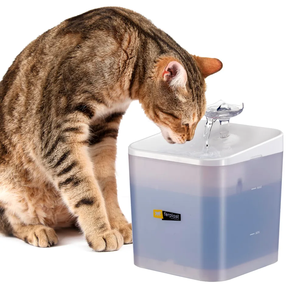 ferplast-ares-katzen-trinkbrunnen-2-l-mit-led-und-3-stufen-filter image 1