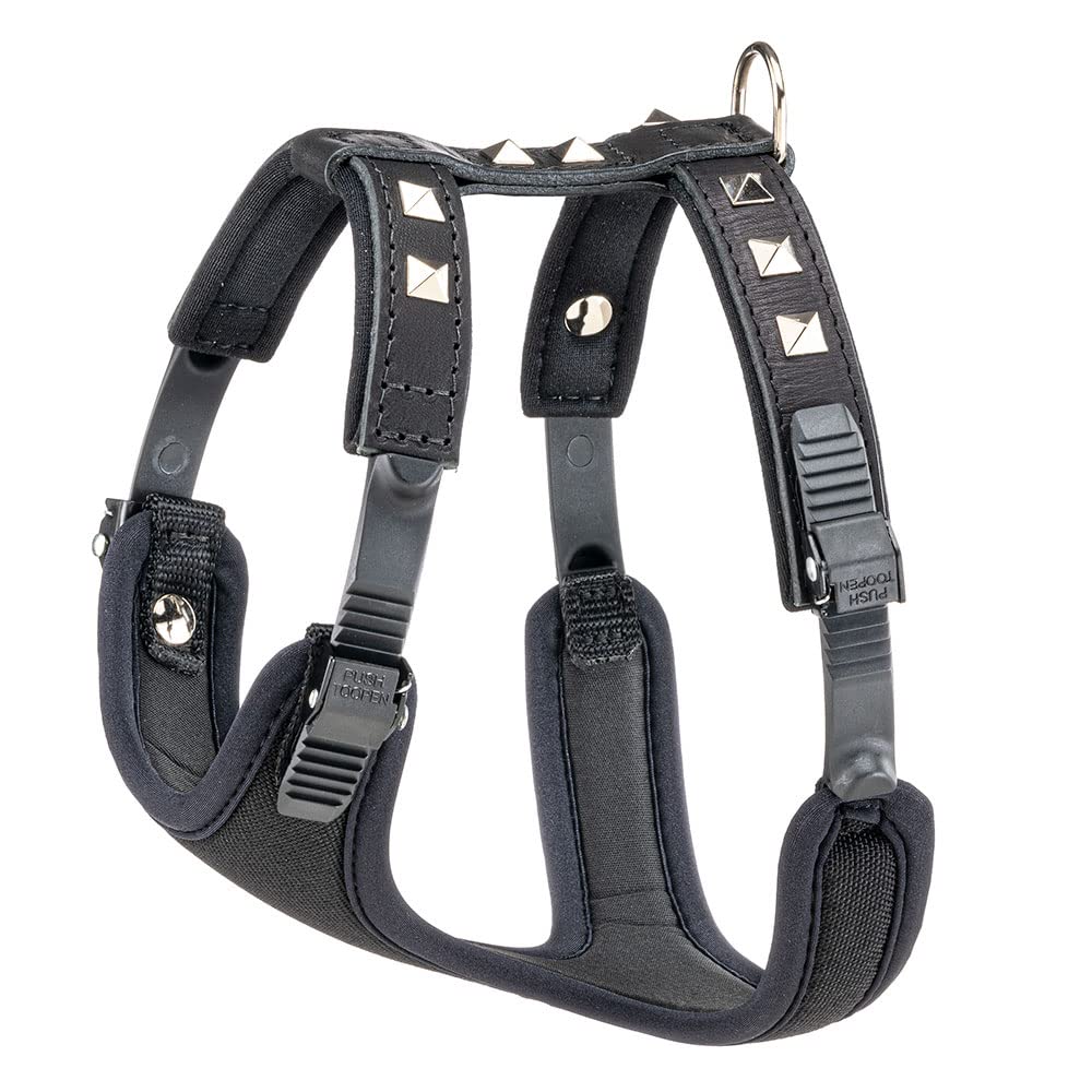 ferplast-giotto-luxor-hundegeschirr-medium-beige-echtleder-mit-nieten image 4
