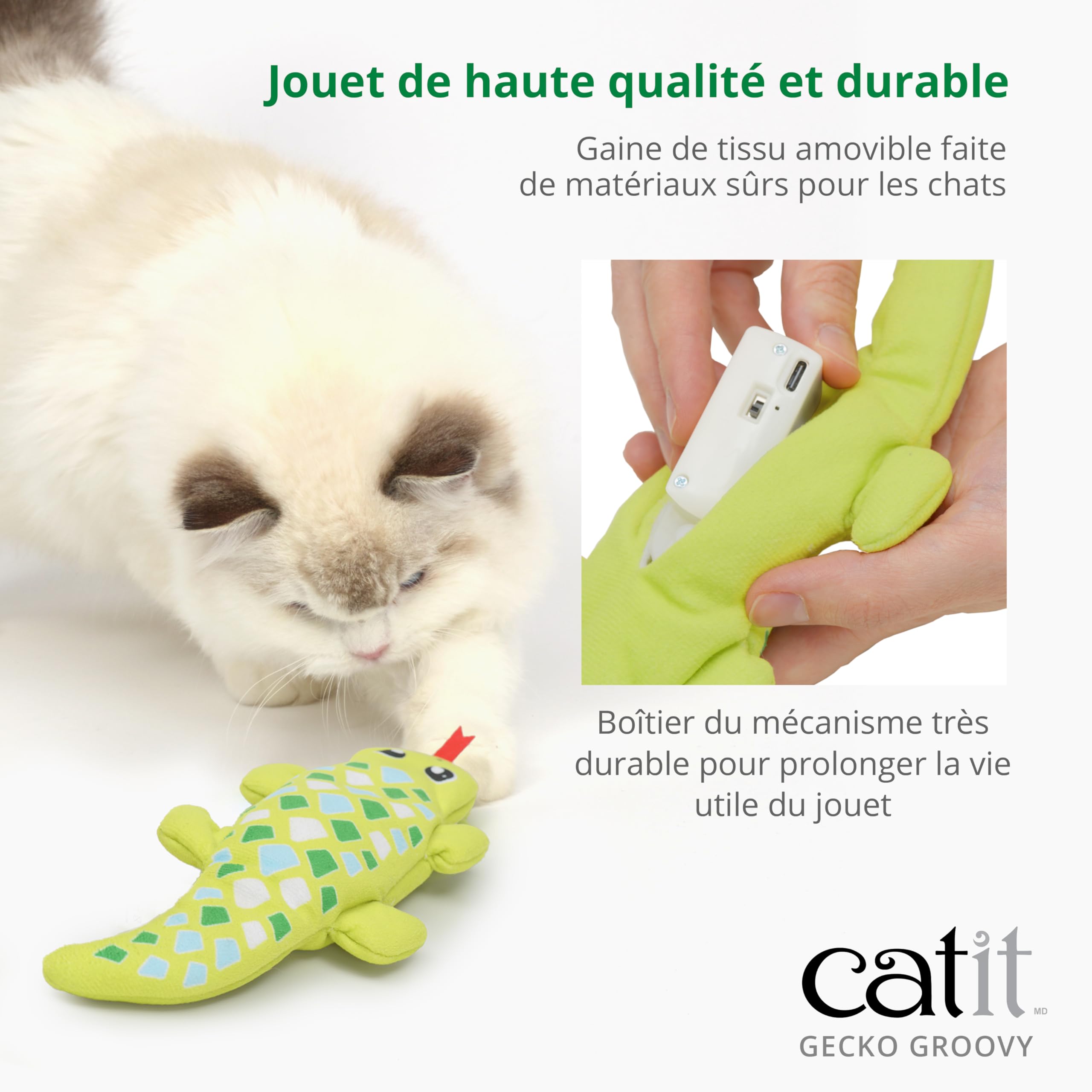 catit-groovy-mini-gecko-green-bewegliches-katzenspielzeug-mit-katzenminze-usb-c image 6