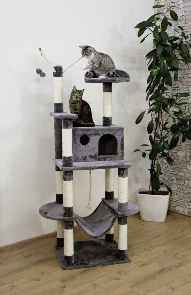 kerbl-pet-kratzbaum-matteo-grau-59x52x180-cm image 5