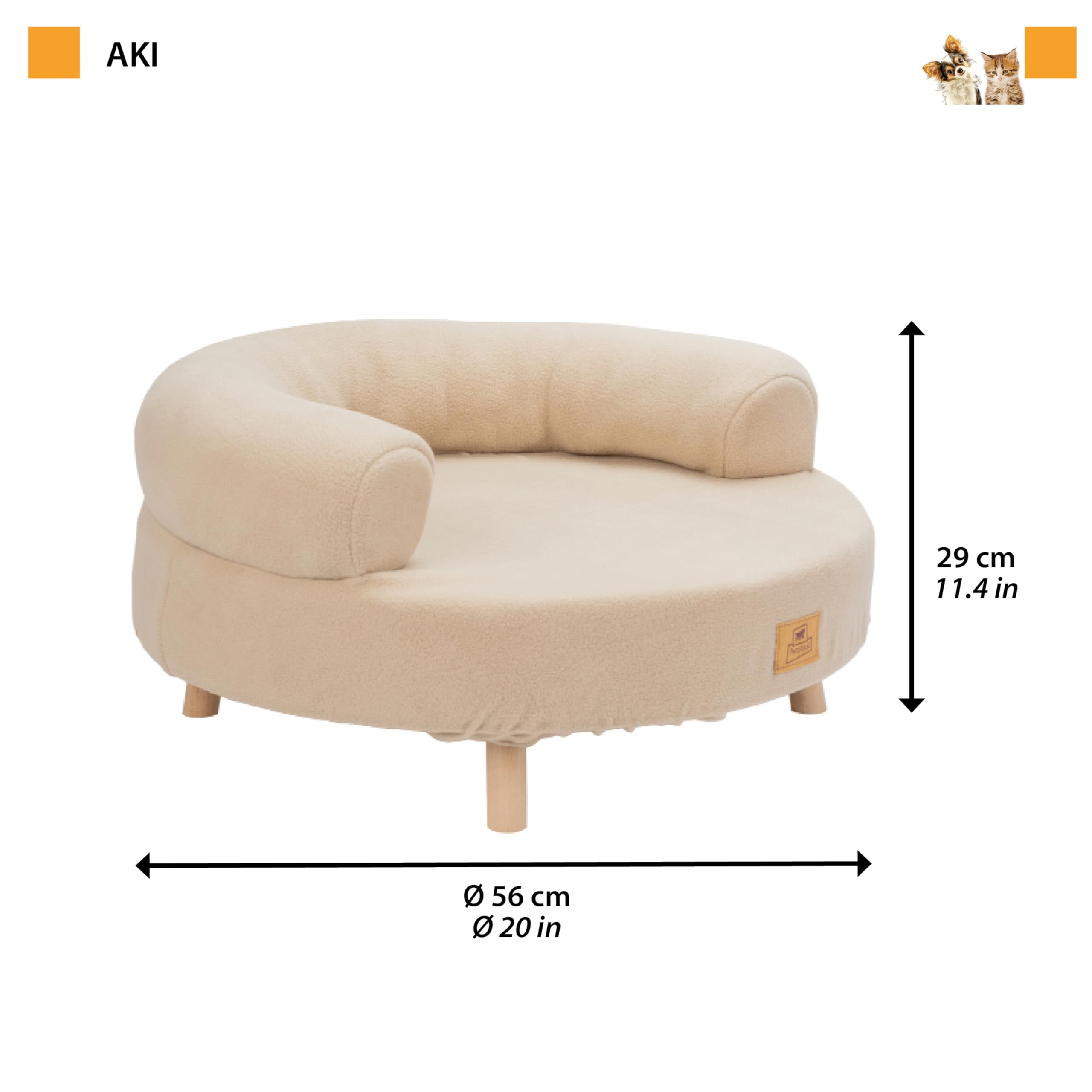 ferplast-hundebett-katzenbett-holz-rund-durchmesser-56-x-h-29-cm-mit-kissen image 3