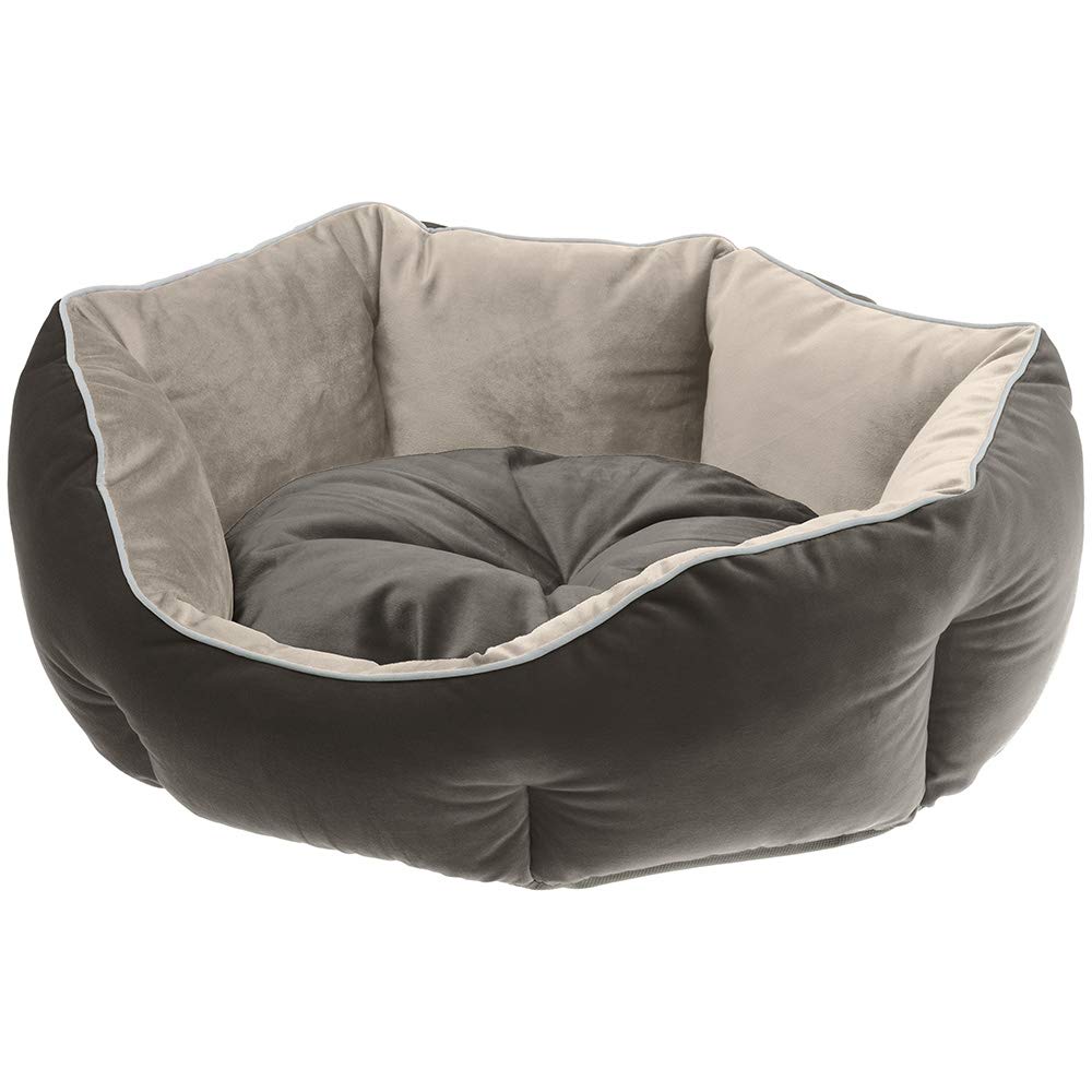 ferplast-queen-50-hunde-und-katzensofa-samt-sofa-50-x-40-x-h-18-cm-grau image 1
