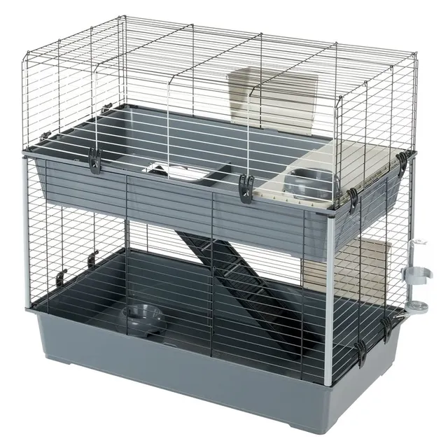 ferplast-rabbit-100-double-kaninchenk-fig-95x57x93-5-cm-zweist-ckiger-kleintiers image 1