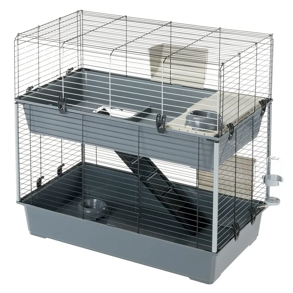 ferplast-rabbit-100-double-kaninchenk-fig-95x57x93-5-cm-zweist-ckiger-kleintiers image 1