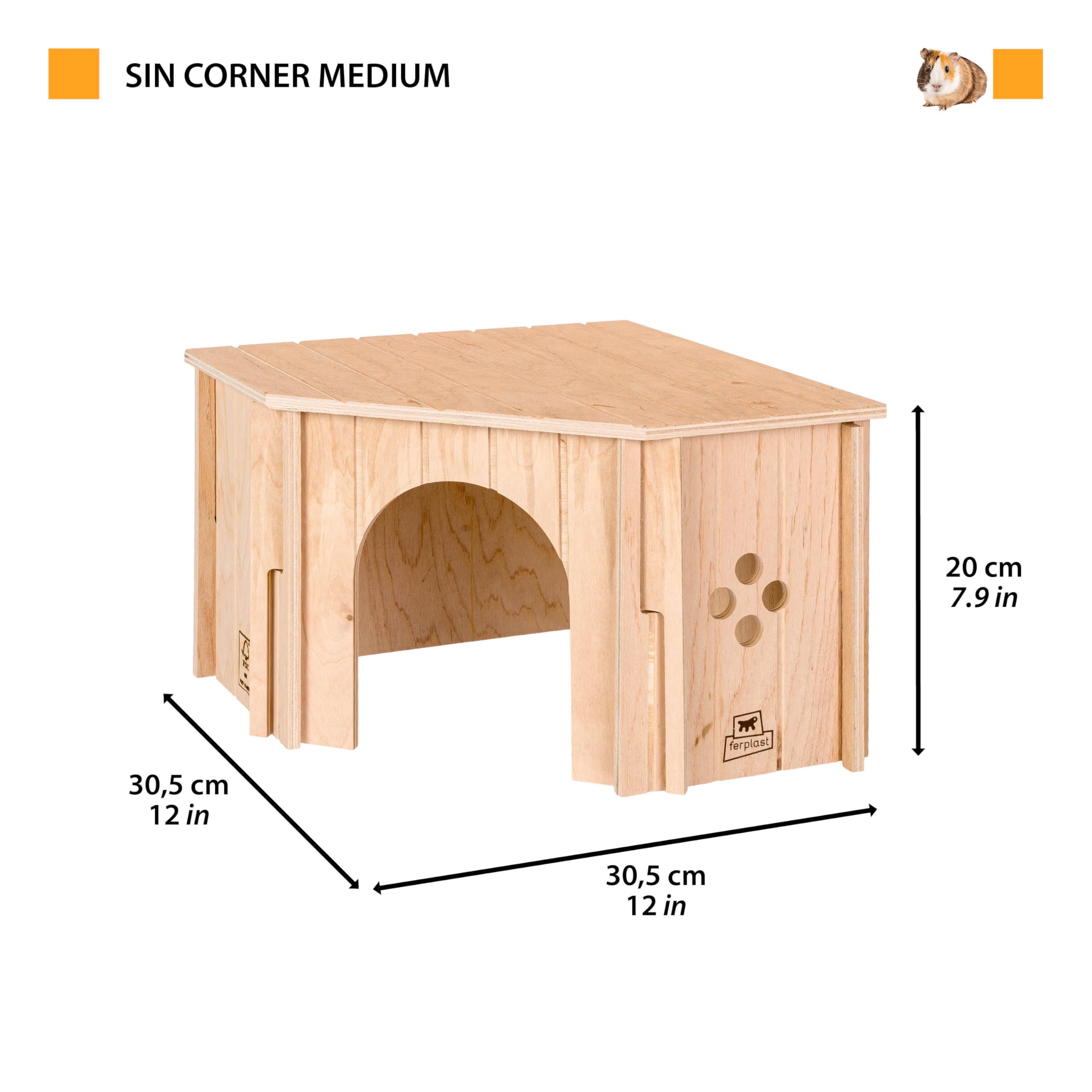 ferplast-sin-corner-eckhaus-m-f-r-kaninchen-meerschweinchen-hamster-aus-fsc-holz image 2