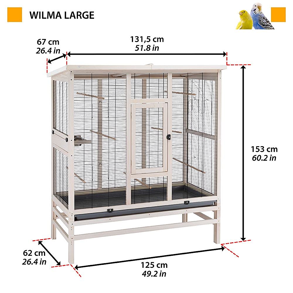 ferplast-wilma-vogelvoliere-aus-holz-gro-131-5-x-67-x-153-cm-mit-zubeh-r image 2