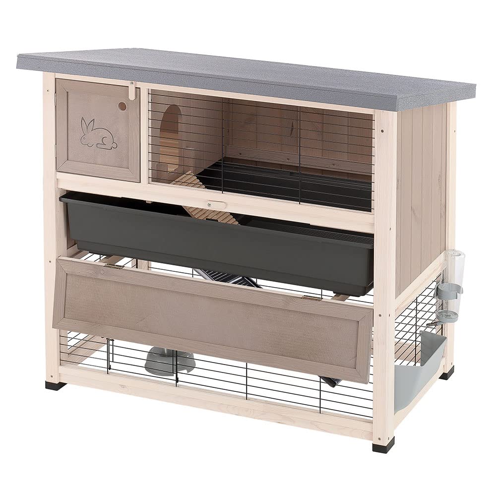 ferplast-ranch-140-kaninchenstall-2-st-ckig-aus-holz-au-engehege-mit-zubeh-r image 3