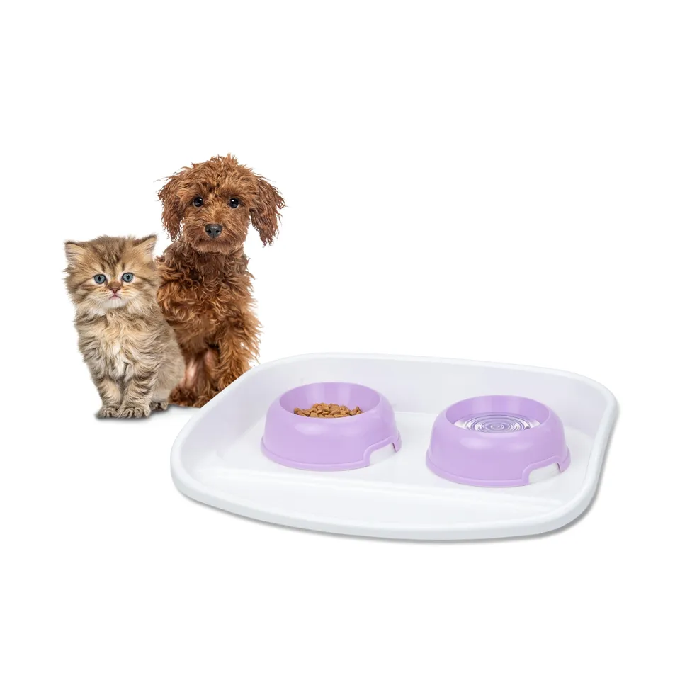ferplast-lindo-doppelnapf-f-r-hunde-und-katzen-44-5-x-34-x-h-7-cm-rot-2-n-pfe image 1