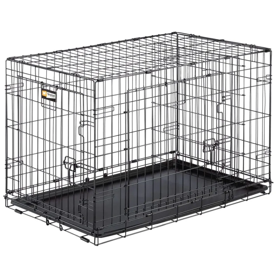 ferplast-dog-inn-90-faltbare-hundebox-metall-schwarz-92-7-x-58-1-x-h-62-5-cm image 1