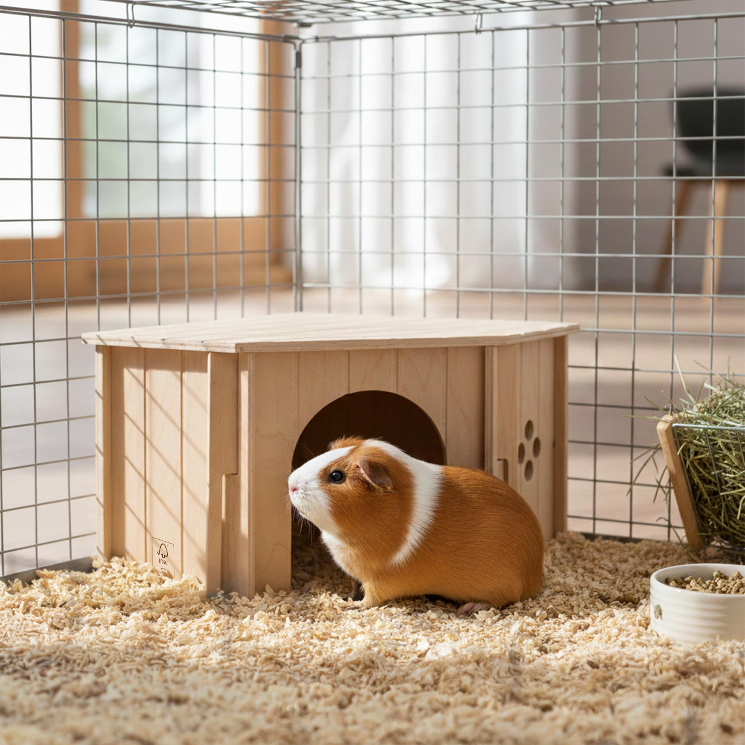 ferplast-sin-corner-eckhaus-m-f-r-kaninchen-meerschweinchen-hamster-aus-fsc-holz image 4