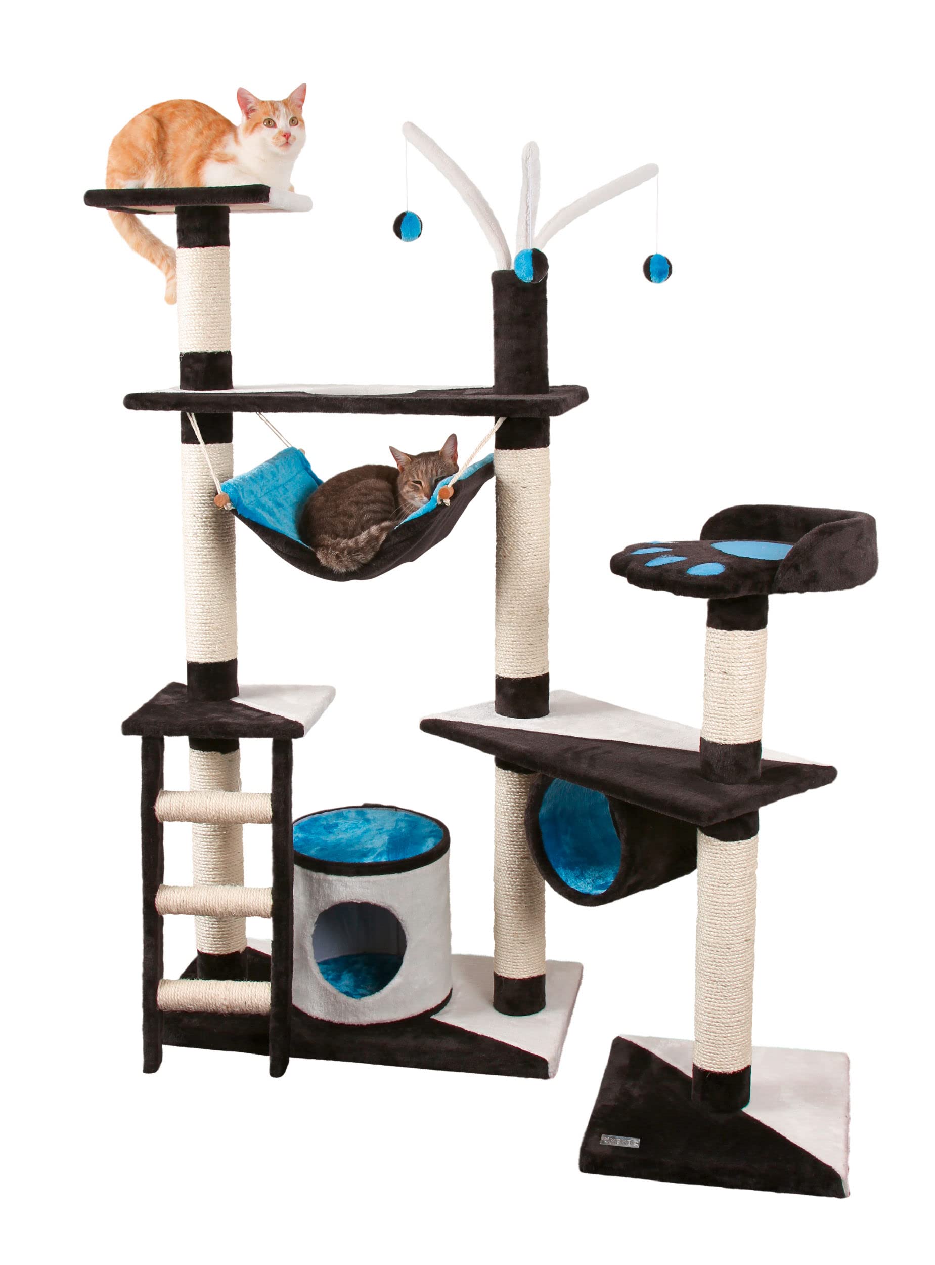 kerbl-pet-kratzbaum-creativ-anthrazit-blau-wei-h-he-150-cm image 2