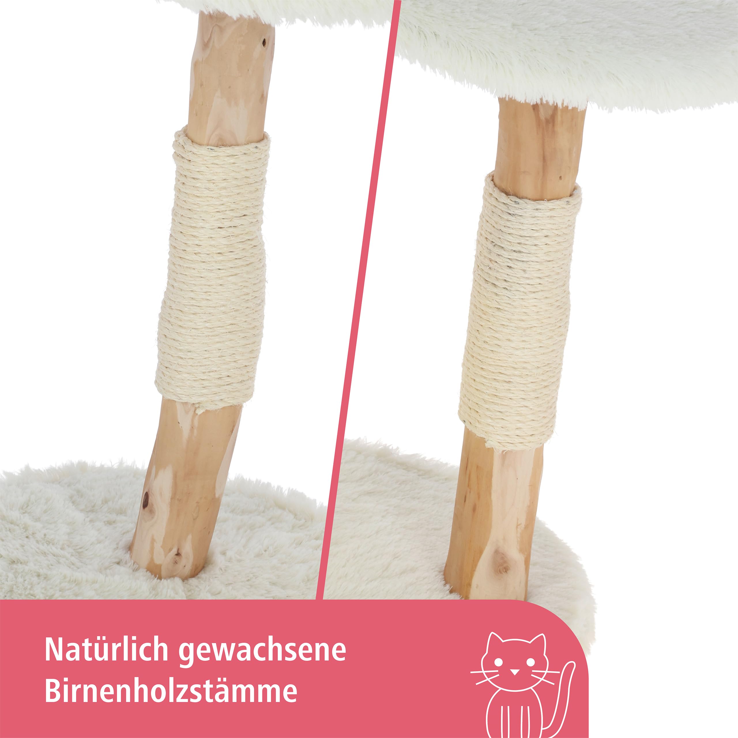kerbl-pet-kratzbaum-lucia-wei-90-cm-katzenkratzbaum-aus-holz image 2