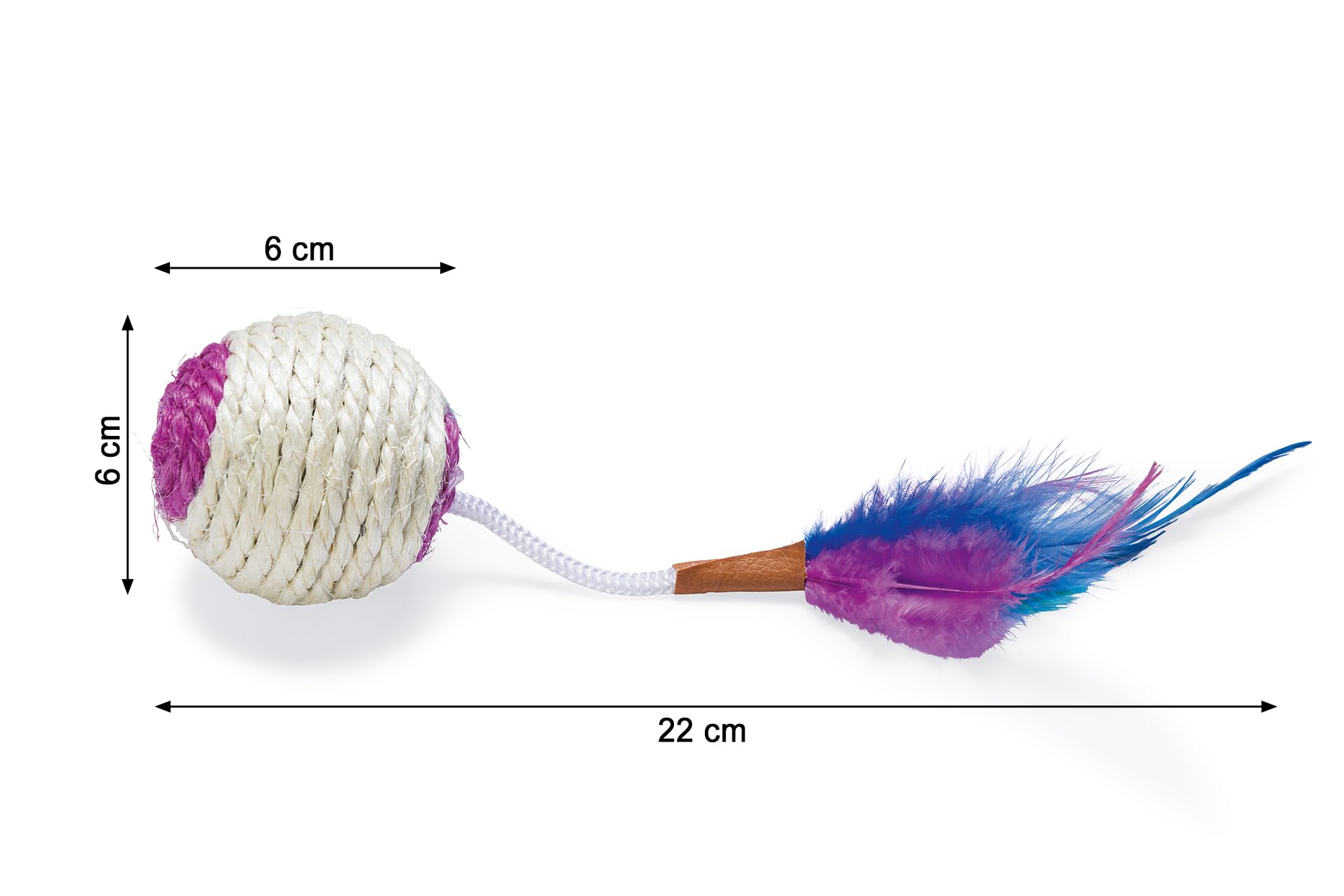 karlie-spielb-lle-mit-feder-und-rassel-katzenspielzeug-sisal-6-cm-sortiert image 4