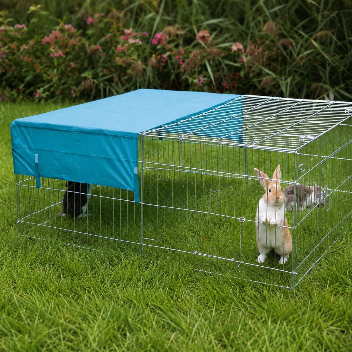 kerbl-pet-freilaufgehege-144x112x60-cm-verzinkt-mit-sonnenschutz image 2