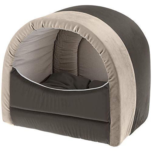 ferplast-majesty-20-katzenhaus-runde-samt-katzenh-hle-40-x-34-x-h-36-cm-grau image 2