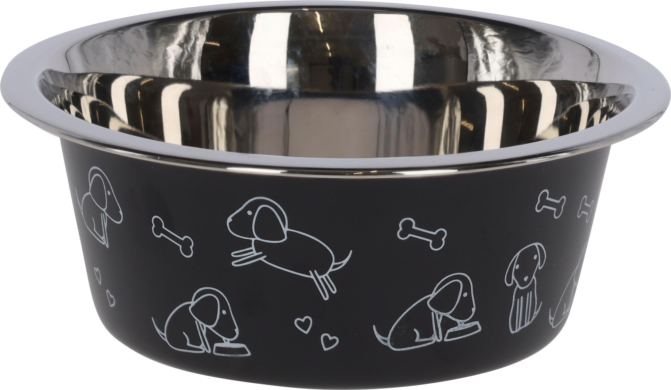 kerbl-pet-edelstahlnapf-mit-motiv-schwarz-900-ml-hundenapf image 1