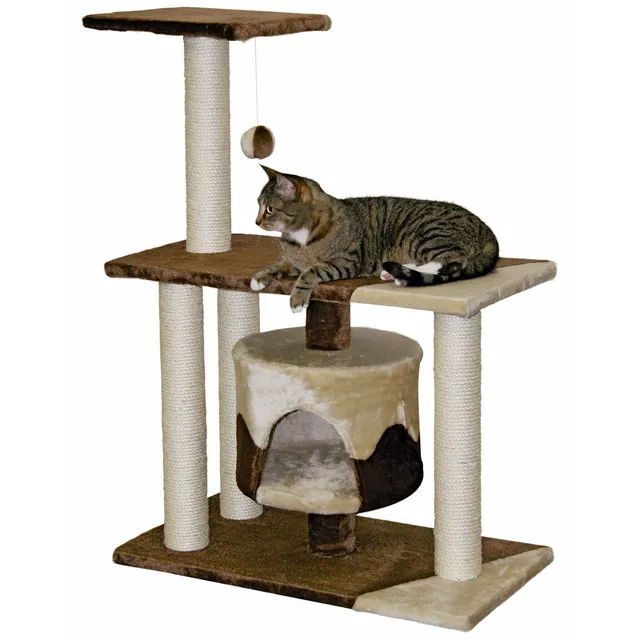 kerbl-pet-kratzbaum-jade-pro-96-cm-braun-beige-holz-pl-sch-sisal-mit-spielball image 1