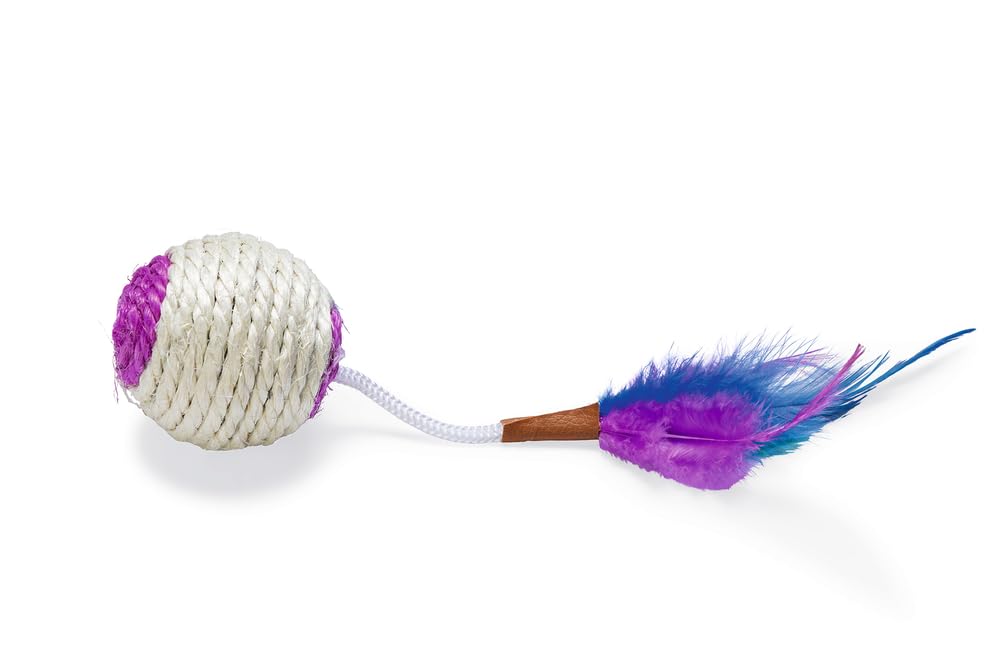 karlie-spielb-lle-mit-feder-und-rassel-katzenspielzeug-sisal-6-cm-sortiert image 3