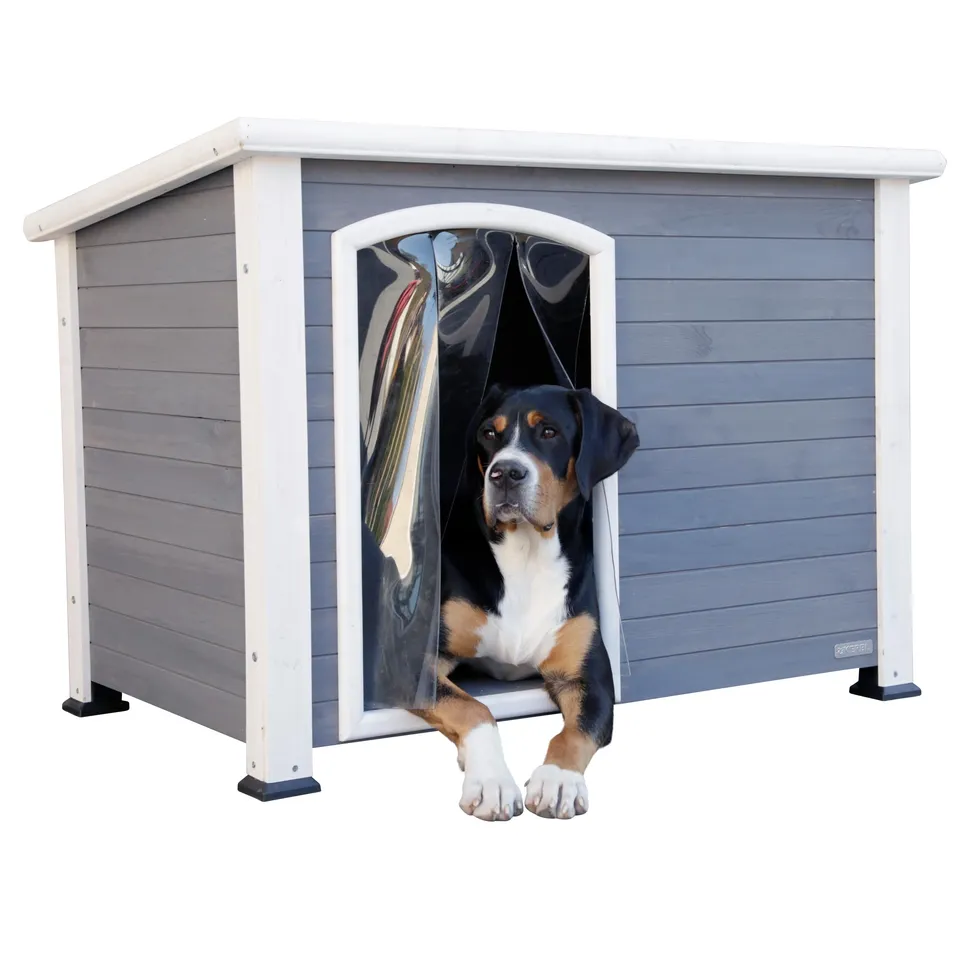 kerbl-pet-hundeh-tte-kenny-wei-grau-holz-hundehaus-113-x-77-x-81-cm image 1