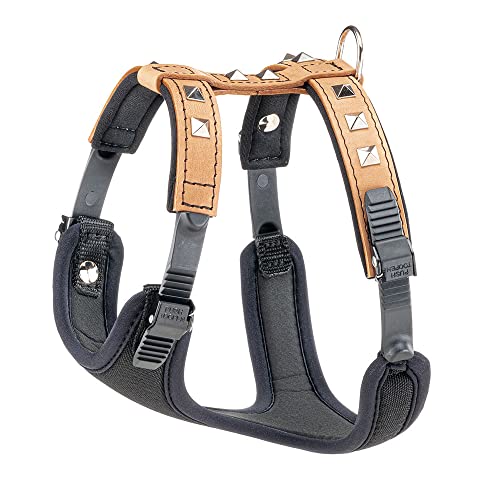 ferplast-giotto-luxor-hundegeschirr-medium-beige-echtleder-mit-nieten image 7