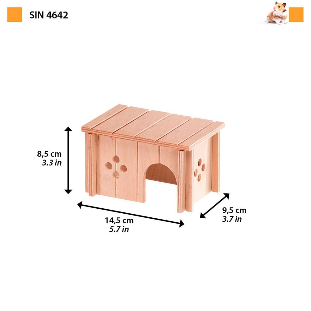 ferplast-kleintierhaus-sin-4642-gr-e-s-holzhaus-14-5-x-9-5-x-h-8-5-cm image 3