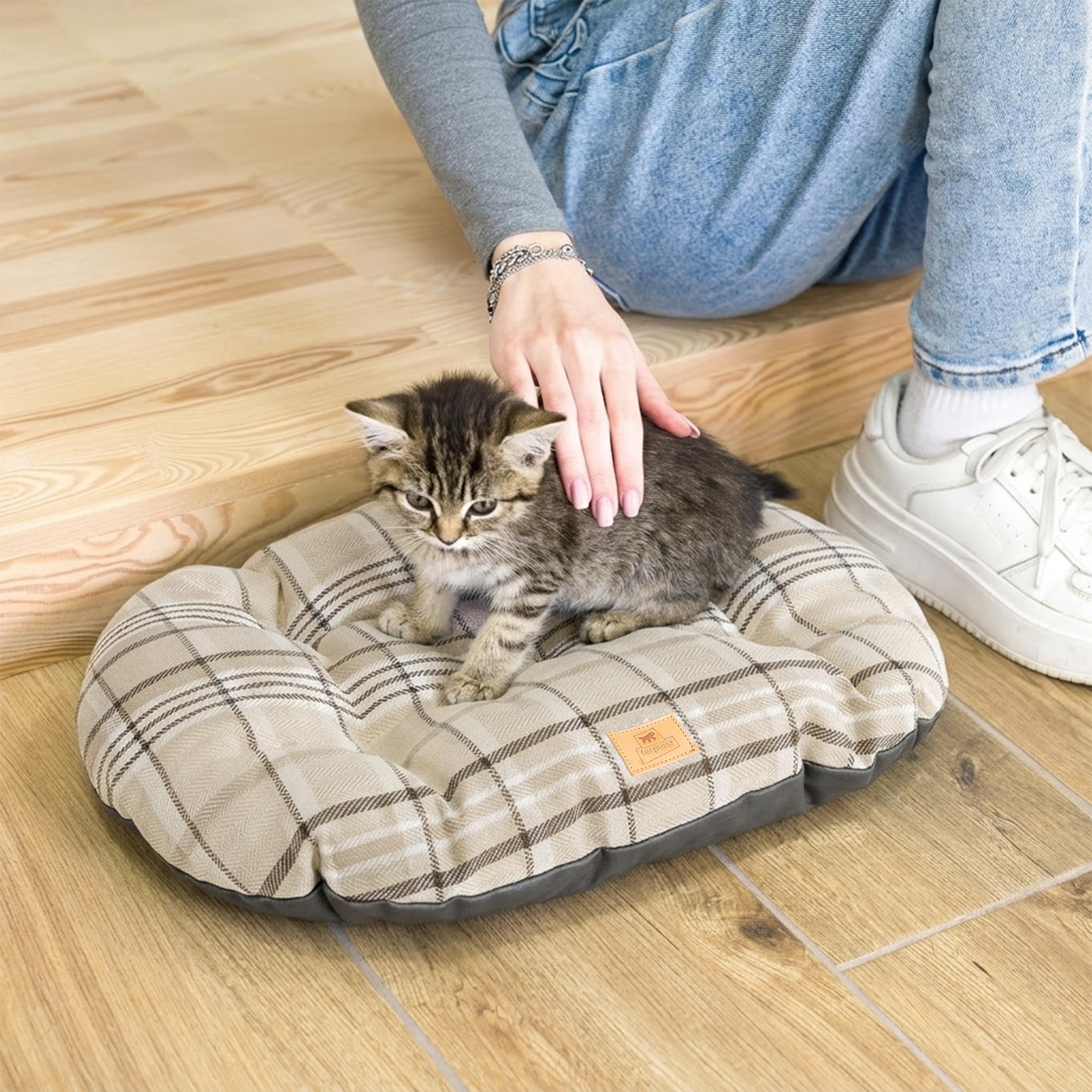 ferplast-scott-45-2-kissen-hund-katze-samt-braun-43-x-30-cm-doppelseitig image 2