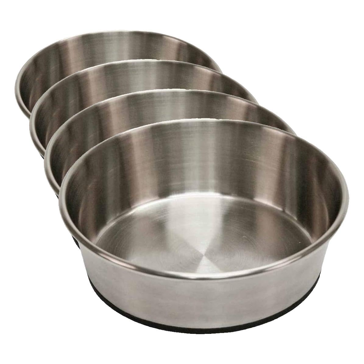 kerbl-pet-edelstahlnapf-425-ml-13-5x4-5-cm-silber-schwarz-rutschfester-fressnapf image 5